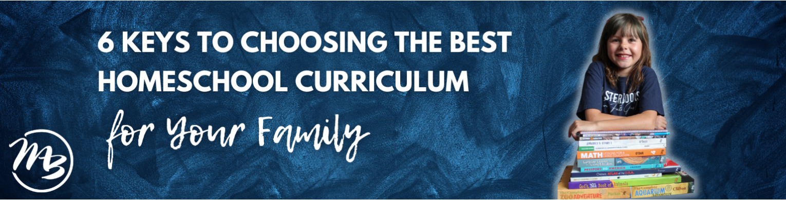 girl with Master Books homeschool books in a stack