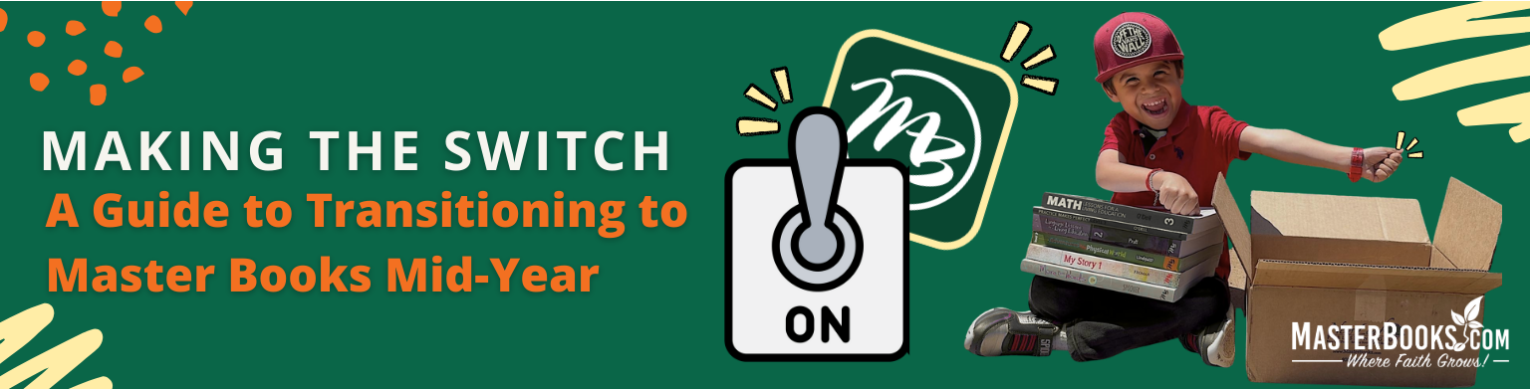 A boy is happy because his mom just made the switch to Master Books