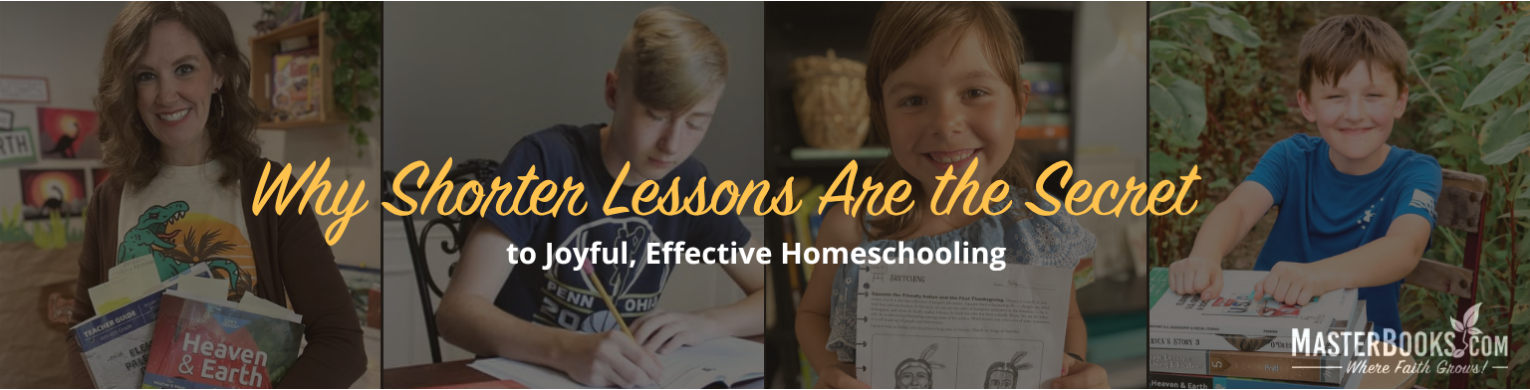 Master Books homeschool curriculum shorter lessons work