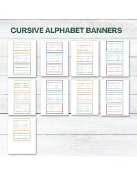 Cursive Alphabet Banners - Letters to Learn Alphabet in Cursive