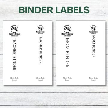 Master Books Mom/Teacher Free Binder Labels 