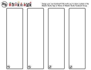 Master Books Bookmark (Free Template)