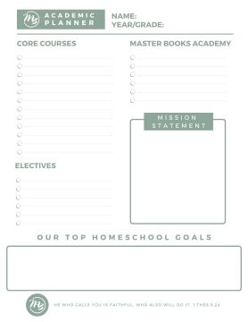 Master Books Academic Planner