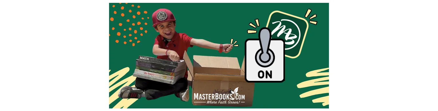 A boy is happy because his mom just made the switch to Master Books