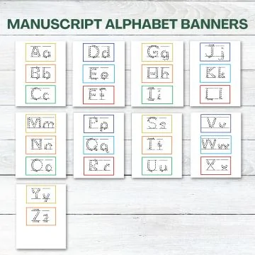 Manuscript Alphabet Banners